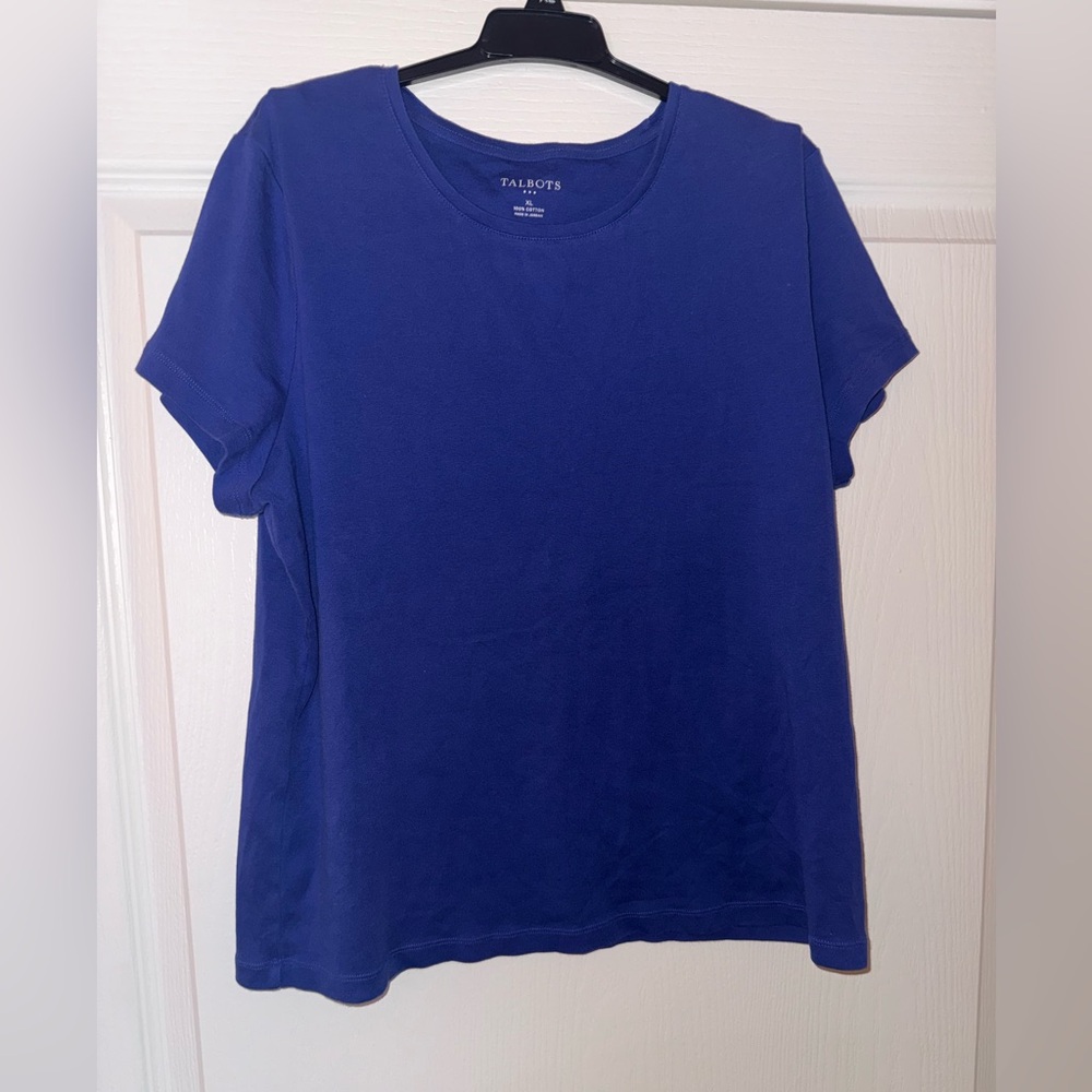 Talbots Royal Blue Short-Sleeve Crewneck Tee